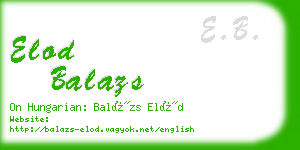 elod balazs business card